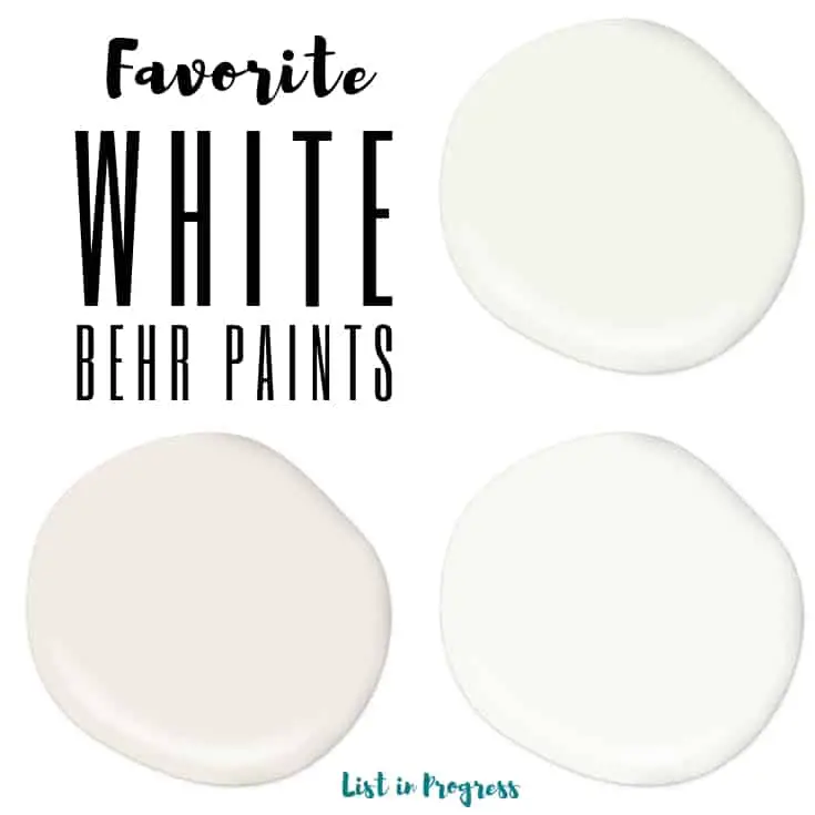 Favorite Behr White Paint Colors List In Progress - Behr Premium Paint Color Chart
