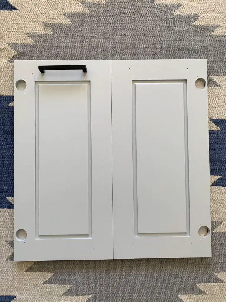 square bar pull on painted doors for example