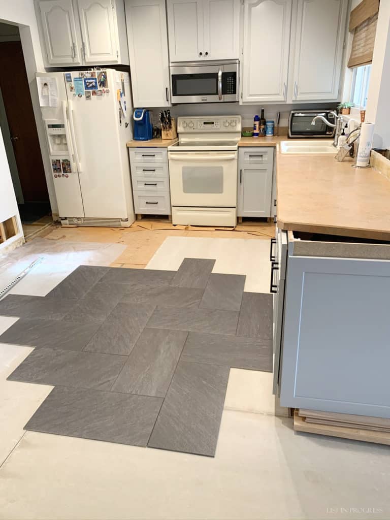 Choosing a Kitchen Floor Tile Layout List in Progress