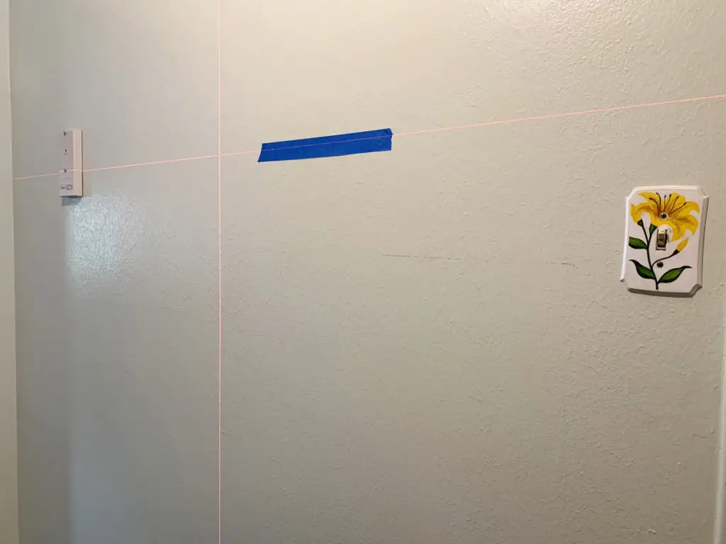 laser level lines on blank wall
