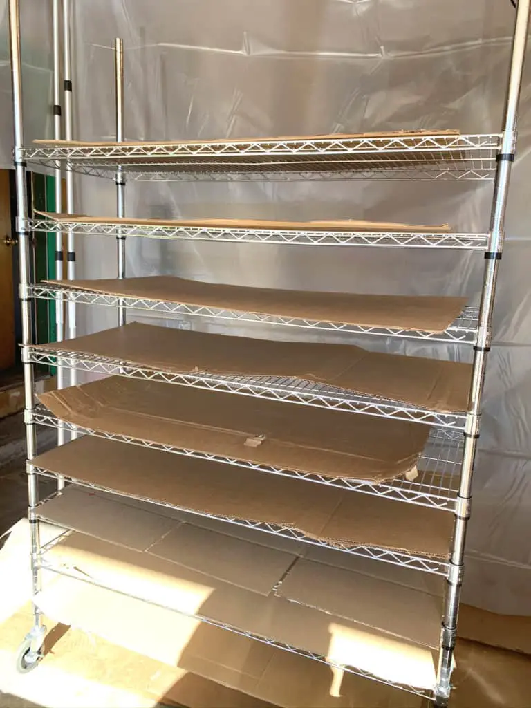 metal rack for drying cabinet doors