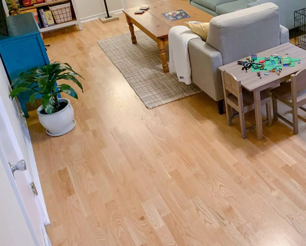 engineered hardwood floors in a basement