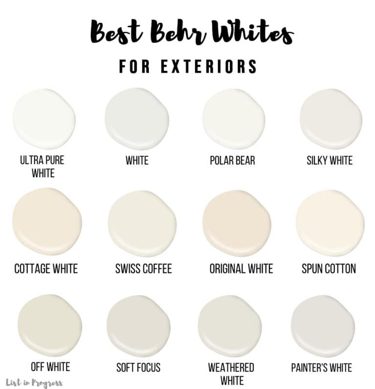 12 White Exterior Behr Paint Colors for Your Home - List in Progress