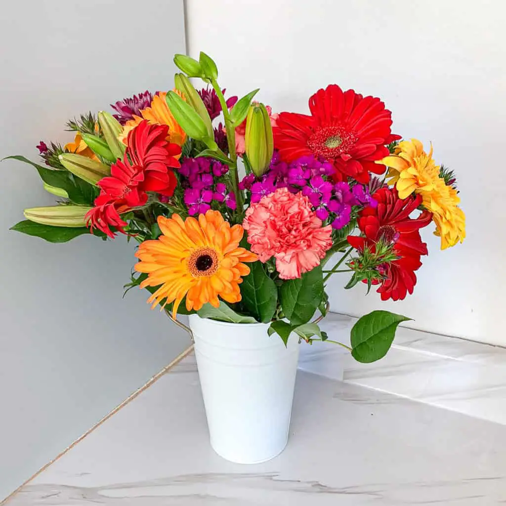 mothers day bouquet of gerbera daisies and lilies