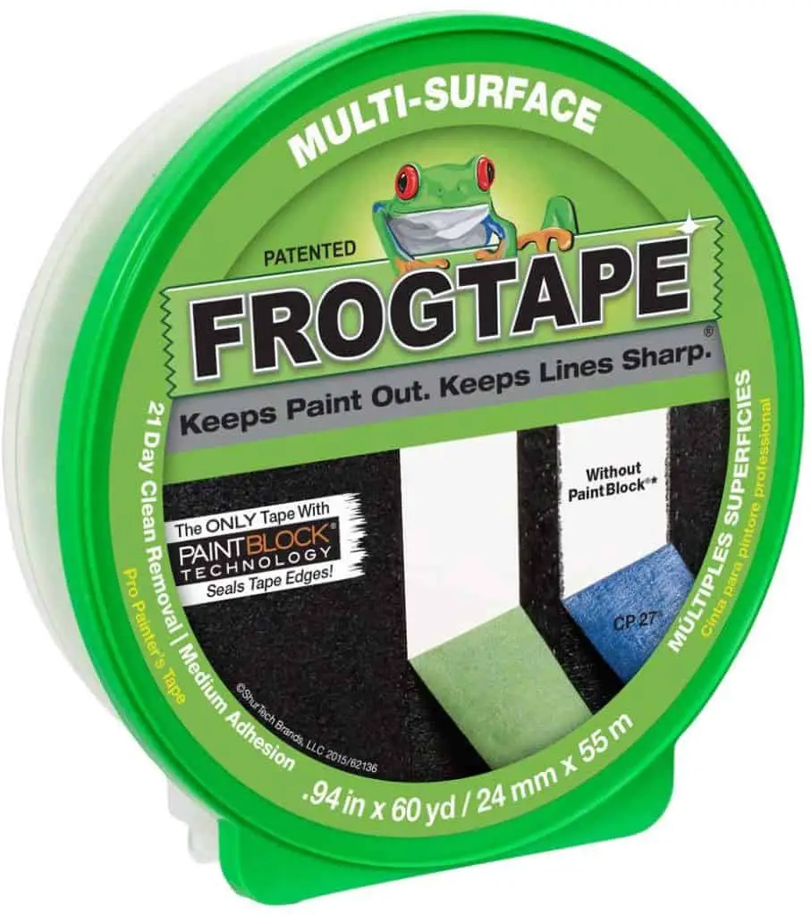 green frog tape makes a clean line easy for painting