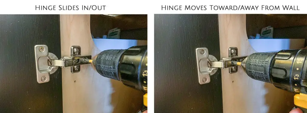 adjusting hinges with two screws 