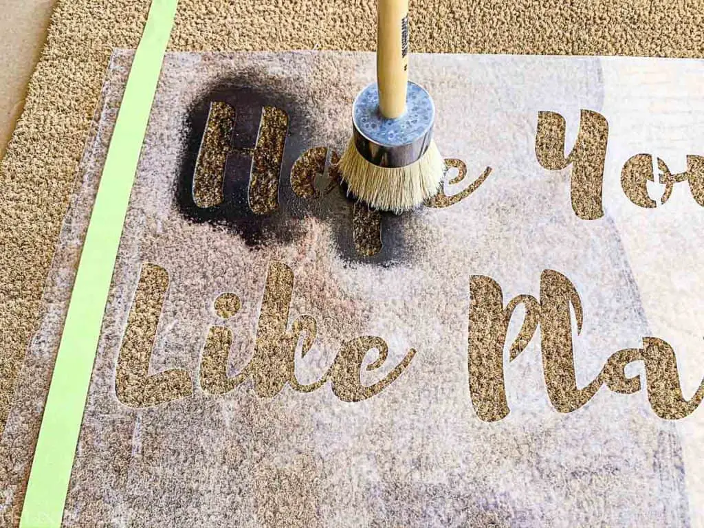 lightly dab paint to make a doormat
