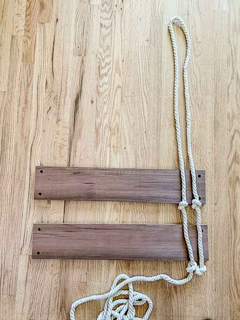 measure rope for hanging rope shelves in bathroom