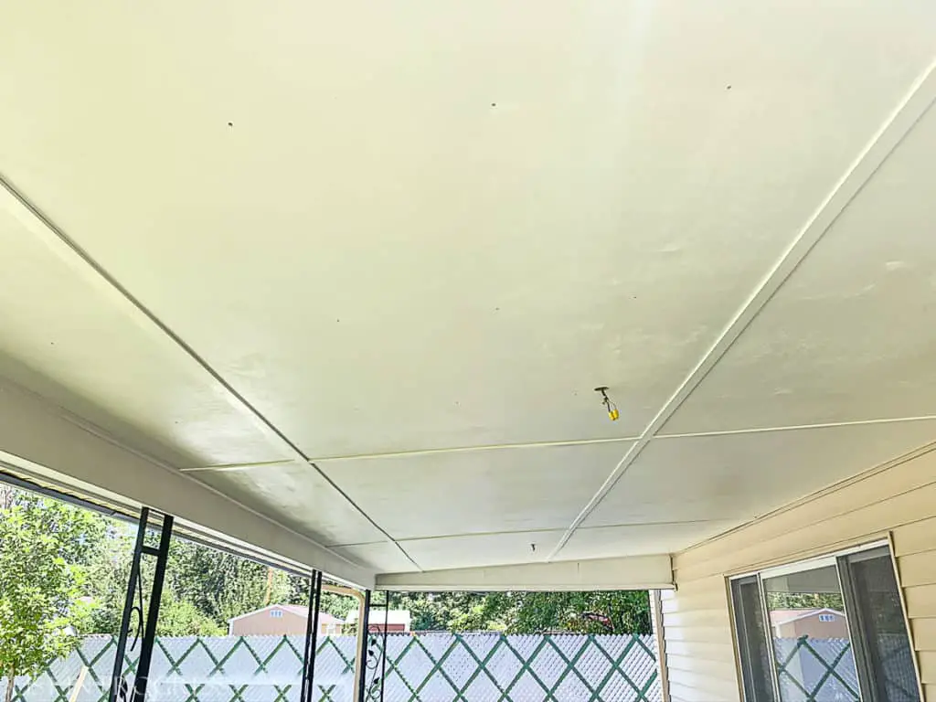 newly painted ceiling for back porch refresh