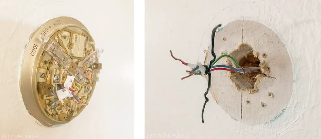 removing wiring from old thermostat