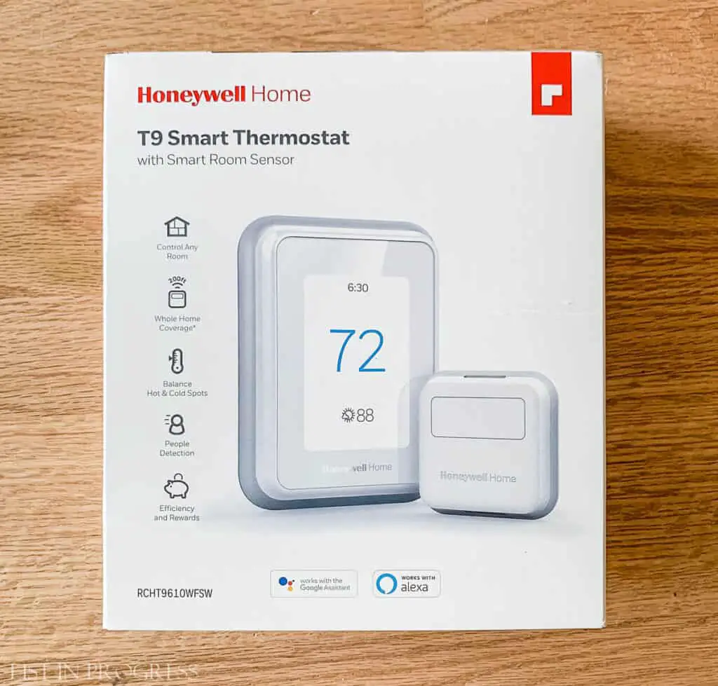honeywell t9 white smart thermostat box