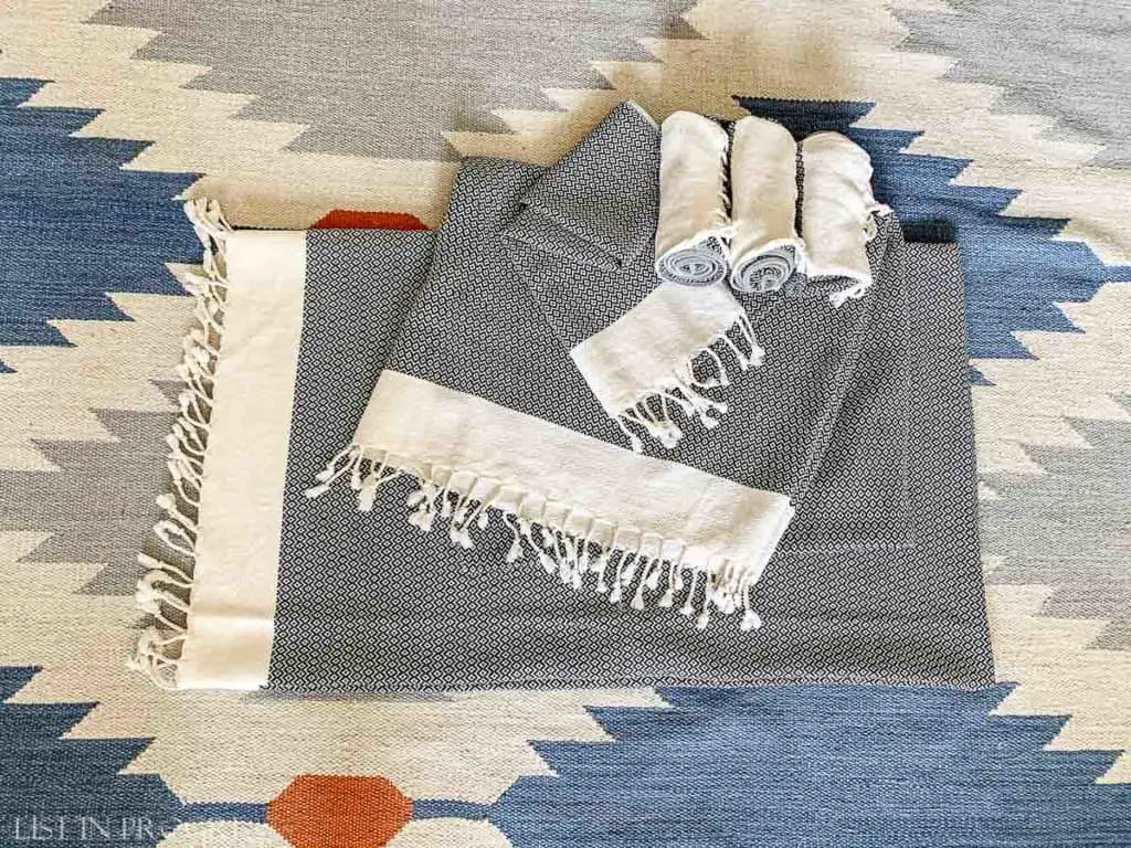 turkish towel pillow shams and hand towels