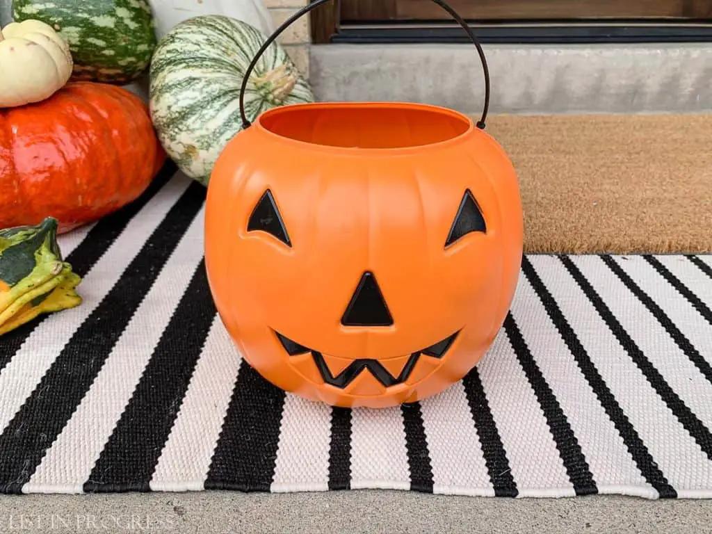 contactless trick-or-treat pumpkin jar