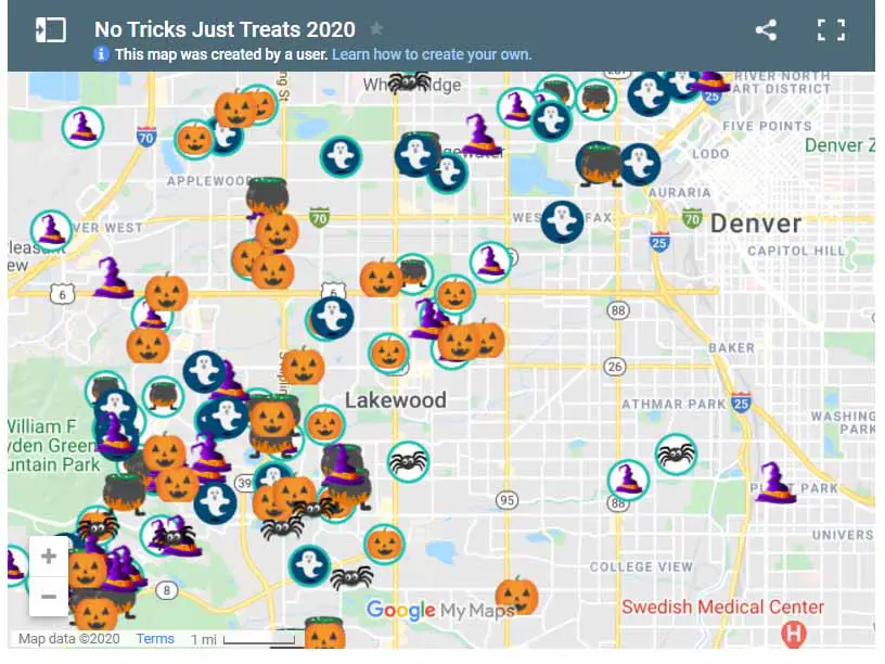 contactless trick-or-treating 2020 map