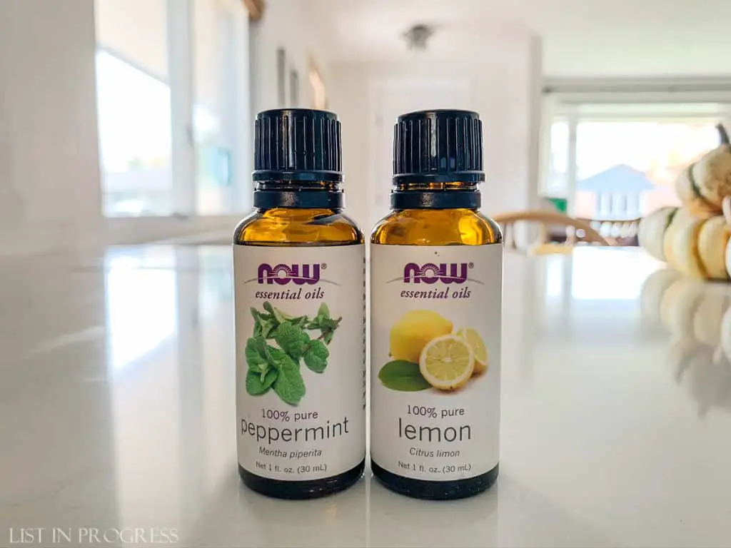 now foods peppermint and lemon essential oils