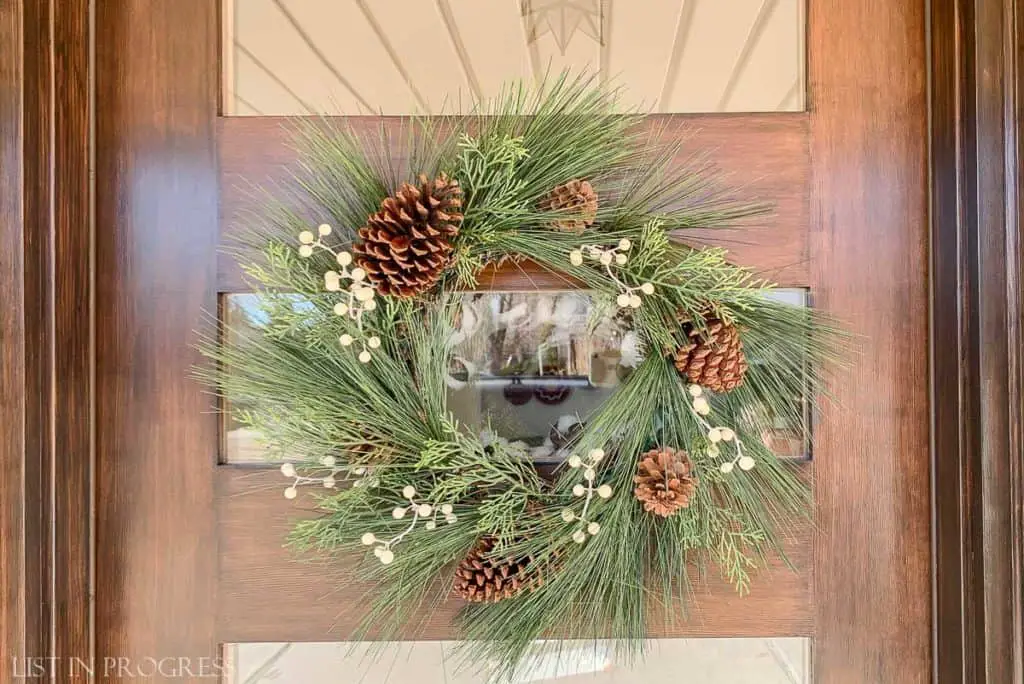 Christmas decor with new wreath