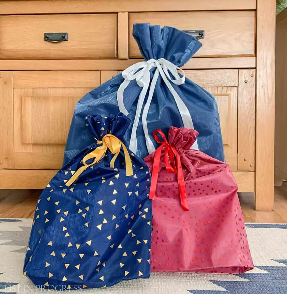 reusable gift wrap bags from Amazon
