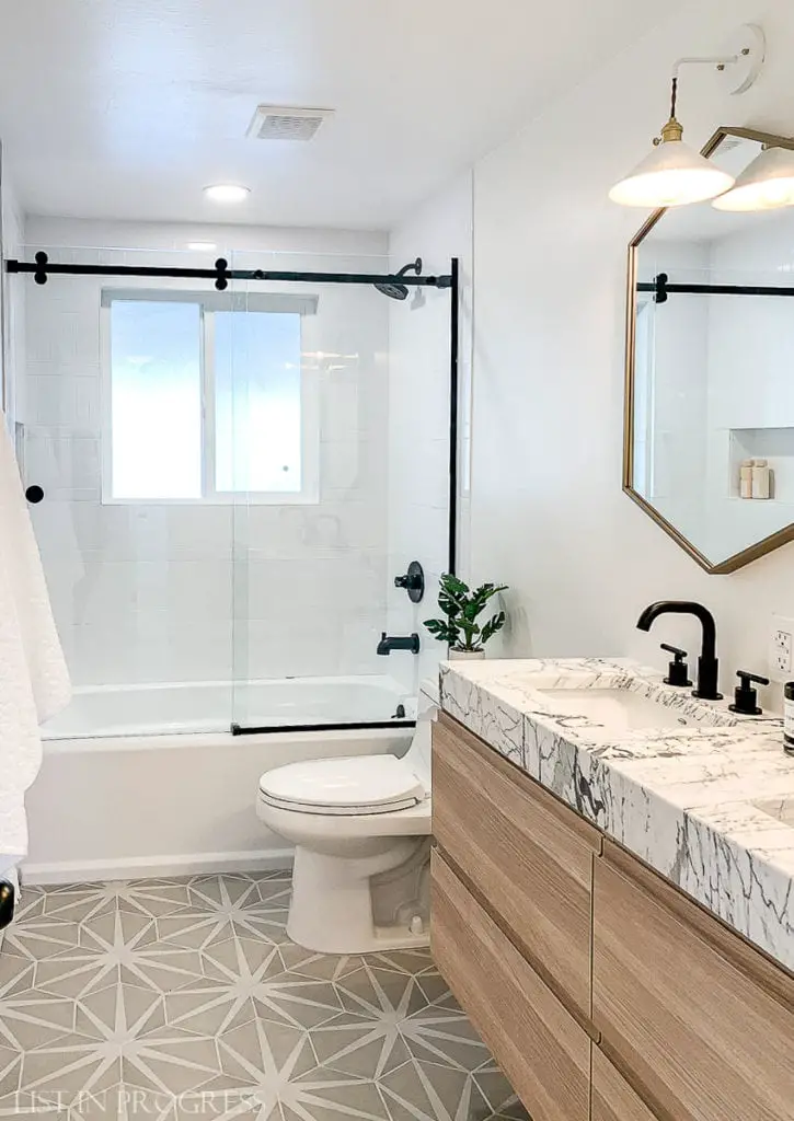 bathroom in staged home