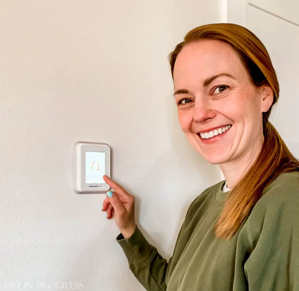 white smart thermostat