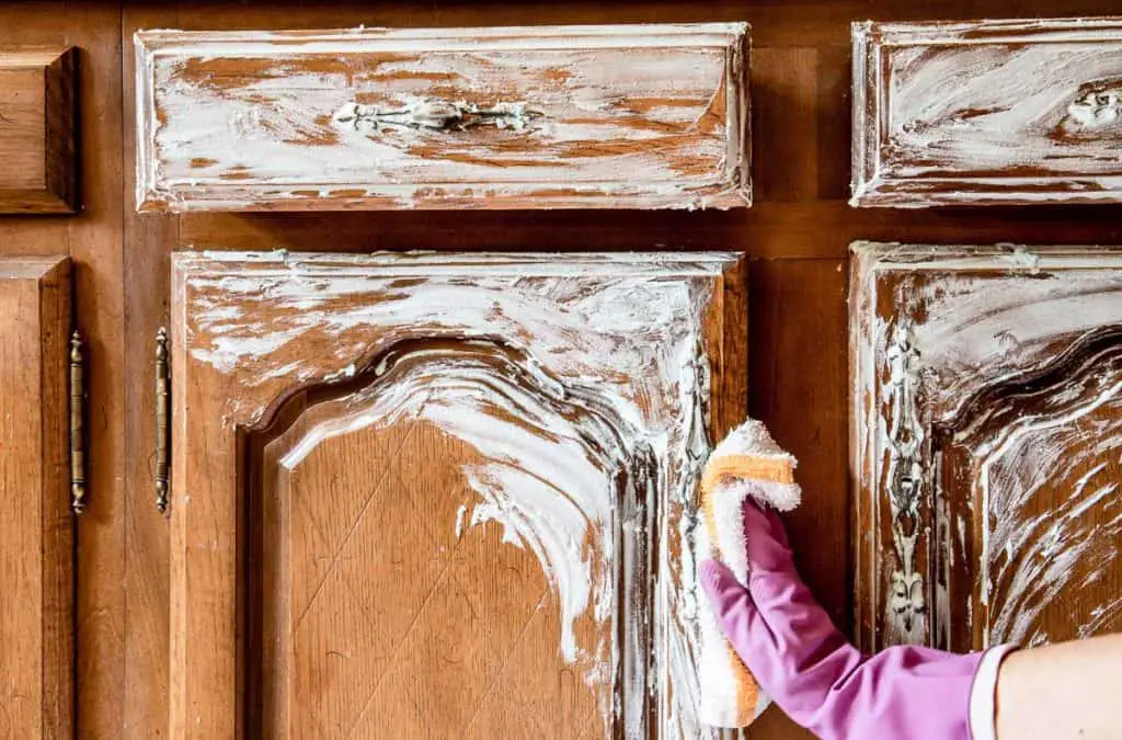 clean wood cabinets with dawn and baking soda paste
