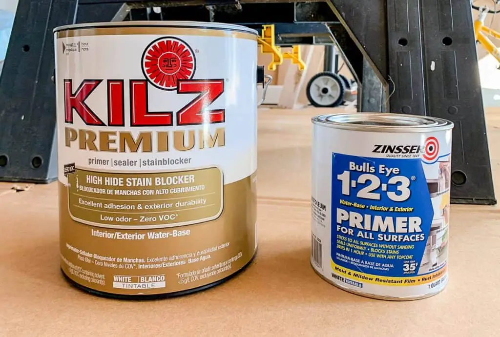 kilz premium primer and zinsser bulls eye 1-2-3 primer