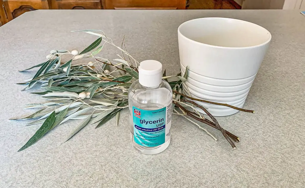 olive branches with glycerin