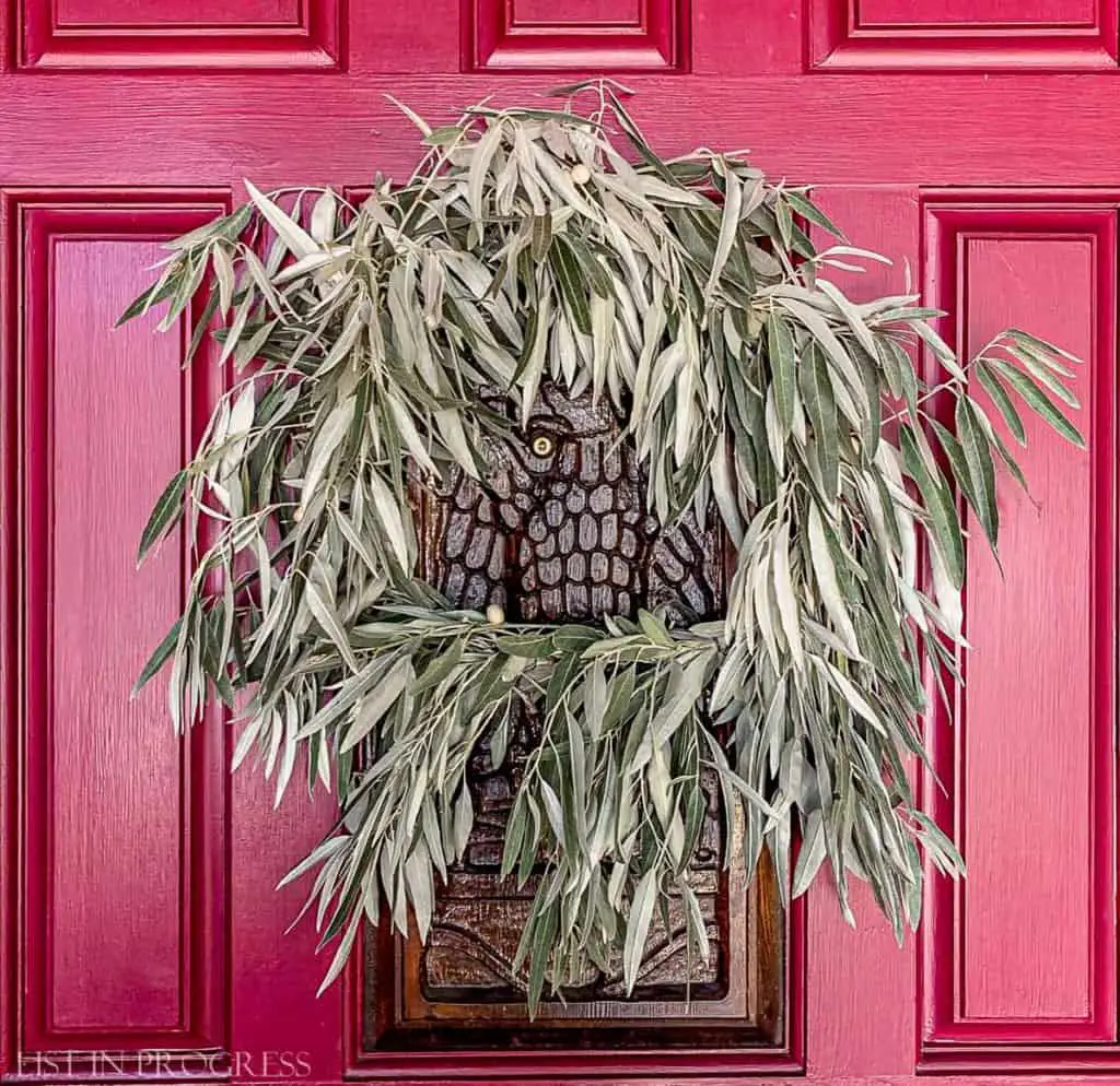 hang diy fall wreath on front door