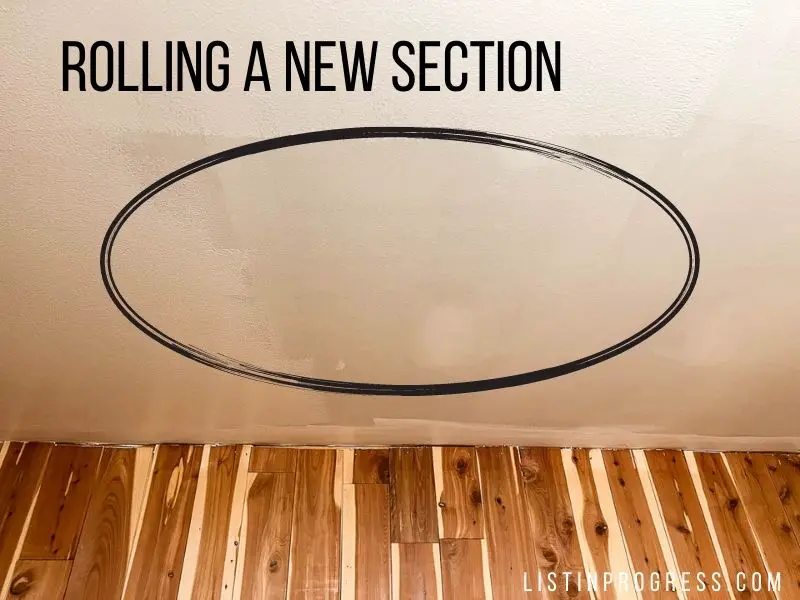 rolling a new section ceiling paint