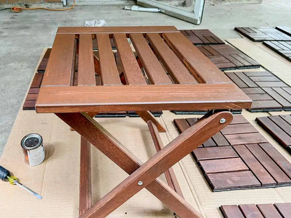 match ikea varda wood stain on applaro table