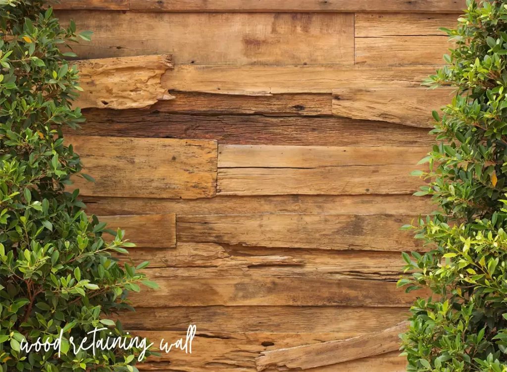 wood retaining wall